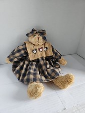 Boyds Bears Artisan Series "Nellie" with tri-Heart Collar in Blue Plaid - 15"