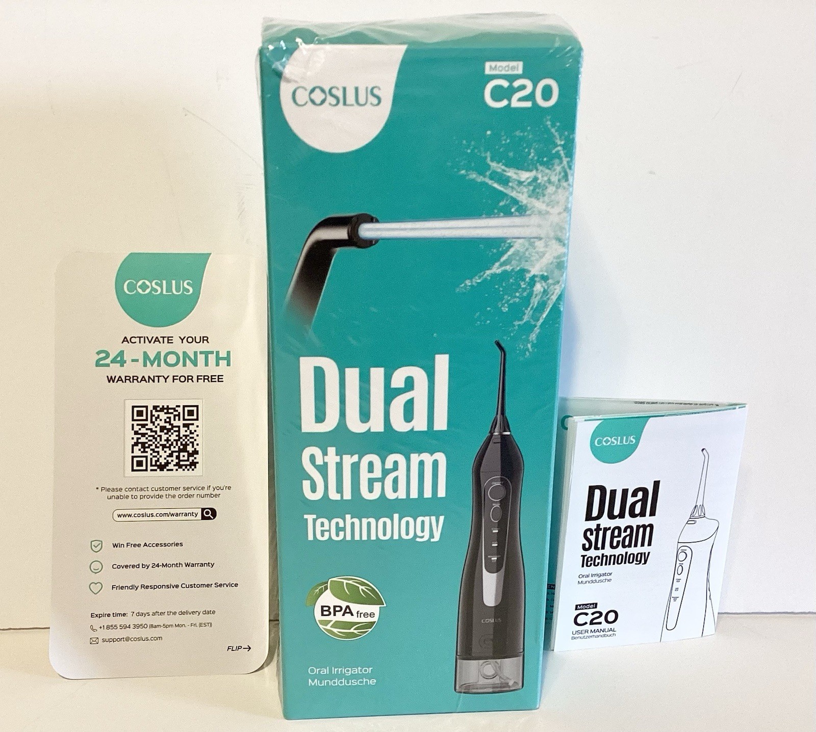 COSLUS Cordless Water Dental Flosser F5020E / C20 / New opened box