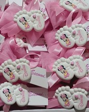 bomboniera nascita Minnie piedini bimba calamita Battesimo Segnaposto Ciuccio