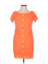 Fashion Nova Women Orange Casual Dress L