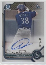 2022 Bowman Chrome Prospect Refractor 142/499 Charlie Welch #CPA-CW Auto uw5