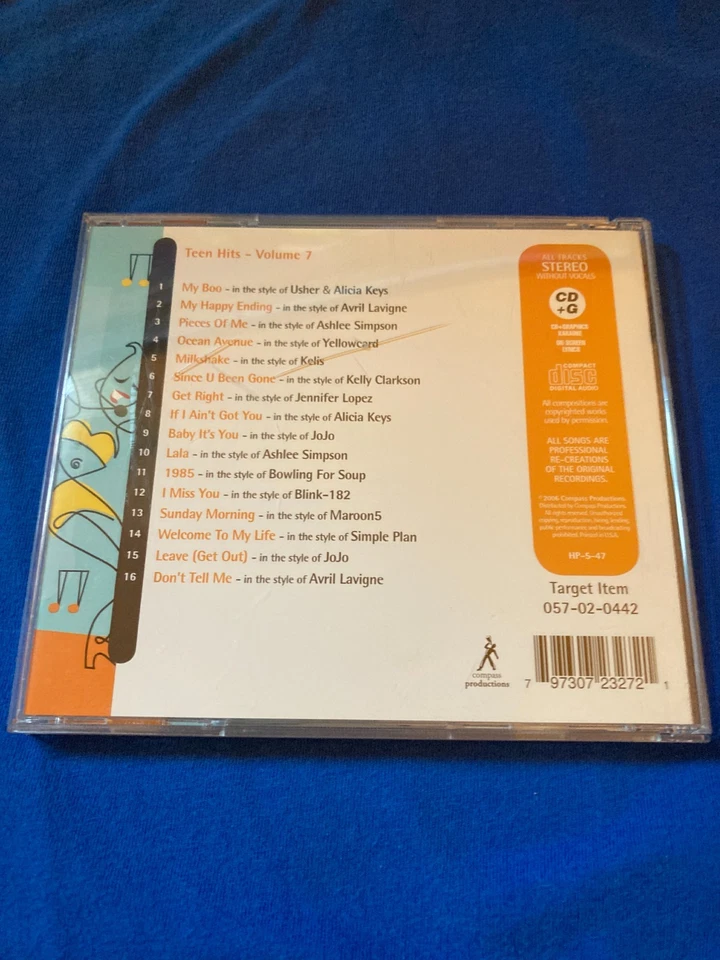 House Party Karaoke Teen Hits Volume 7 (CD+G, 2005, Compass Productions) - Image 2 of 4