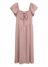 Universal Thread Women's Flutter Short Sleeve Tie-Front Smocked Back Midi Dress