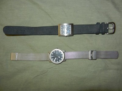 (2) Boccia Womens Watches - Titanium Cases / SS Mesh & Leather Band -NOT WORKING