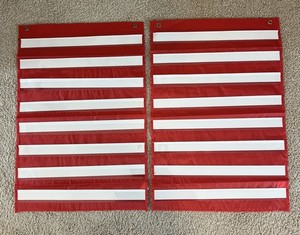 Horizon Group Red Classroom Pocket Charts 14.5x21 8 Pockets Teaching Supplies
