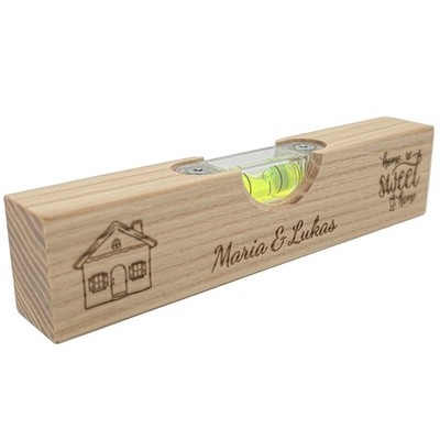 Personalisierte Mini Wasserwaage aus Holz | Geschenk zum Einzug und Richtfest