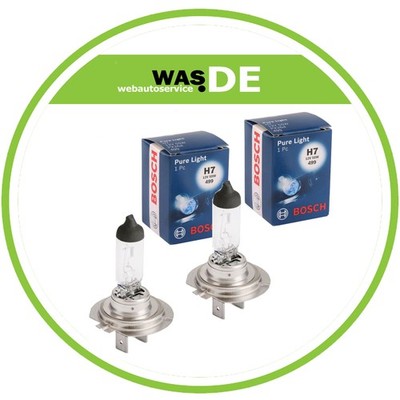2x Bosch H7 55W 12V Halogenlampe Pure Light Abblendlicht Birne 1987302777