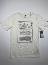 New Balance Shirt Youth XL 18/20 Sea Salt Graphic Shoe Blueprint LAKA3160SST