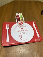 Vtg Metal Coca-Cola Double Sided Sign In Spanish Add Flavor To Your Meal Fresca