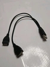 1x USB 2.0 A Male To Dual USB Female Jack Y Splitter Hub Power Adapter Cable 1FT