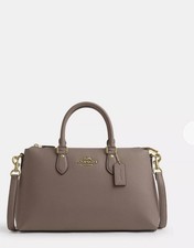 New Coach Georgia Satchel Bag Smooth grain Leather Gold/Dark Stone