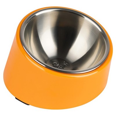 SUPERDESIGN Anti-Vomiting 15° Slanted Pet Bowl, M/1 Cup, Bright Orange