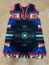 Handmade Infant Sleep Sack Wool Native Print 27” Long Lined Warm Single Stitch