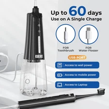 Electric Toothbrush with Water Flosser Combo, Cordless US