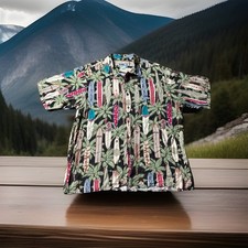 VTG Reyn Spooner Hawaiian Shirt size XL Surf Boards Palm Pua Vintage Palm Trees