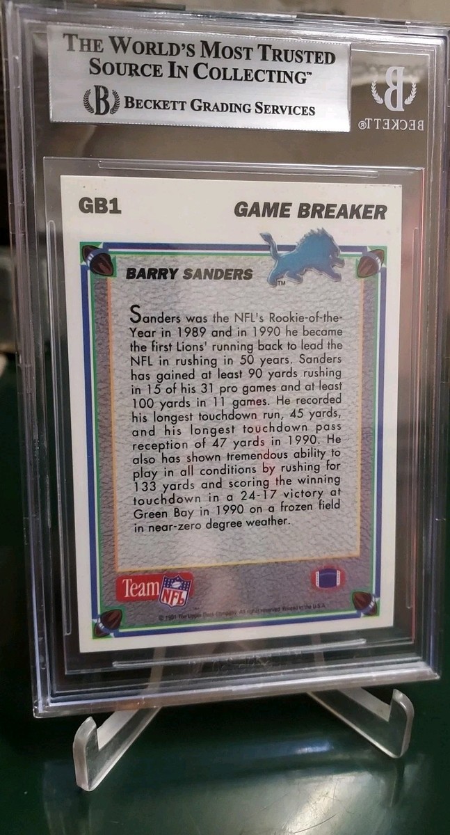 1991 Upper Deck Football Barry Sanders Detroit Lions Game Breakers