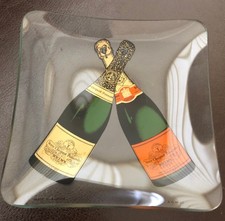 Vintage Veuve Clicquot Glass Ashtray, Made in France