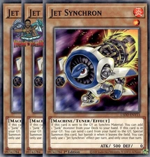 Yugioh! 3x Jet Synchron L5DD-ENY13 Common 1st Ed NM