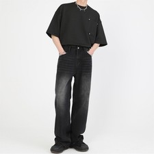 Y2K Men Jeans Streetwear Vintage Baggy Casual Hip Hop Straight Leg Denim