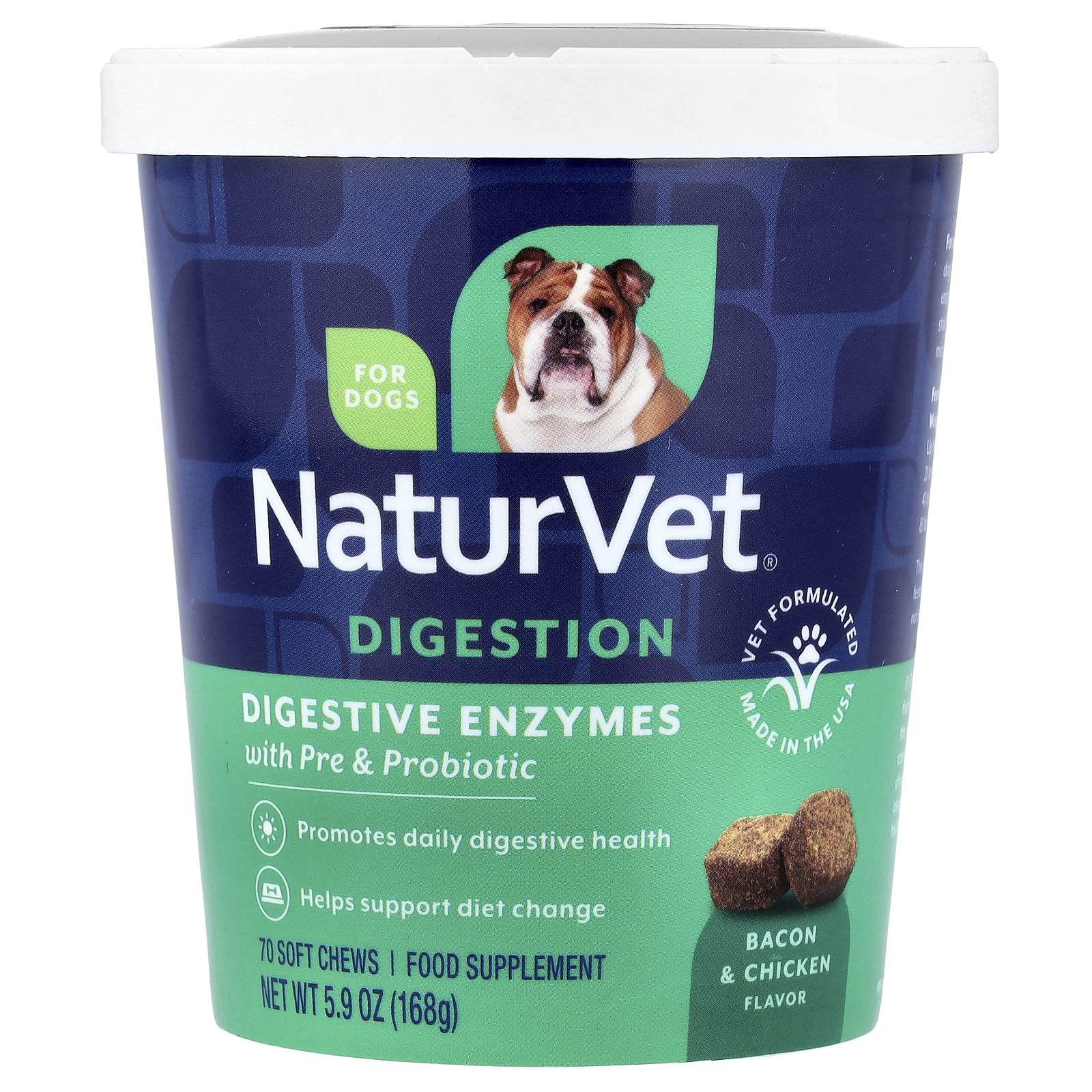 Digestive Enzymes With Pre and Probiotic, For Dogs, Bacon & 