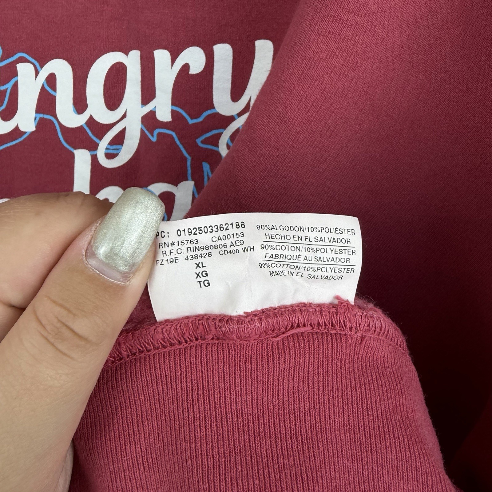 Champion “Angry Orchard” Pink Graphic Unisex Sweatshirt Size XL Lightning Print image 5