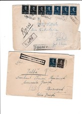 NS27 TWO WW2 1944 OR 1945 ROMANIA CIVIL CENSOR COVERS ON EXPRESS REGISTERED