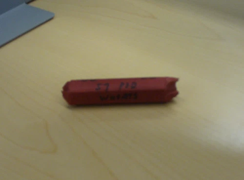 1 ORIGINAL 1957 P & D CIRCULATED Roll WHEAT PENNIES