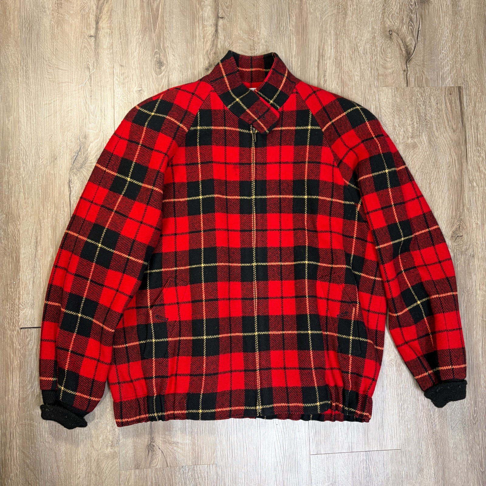 Pendleton Wool Bomber Jacket Womens Medium Plaid … - image 1