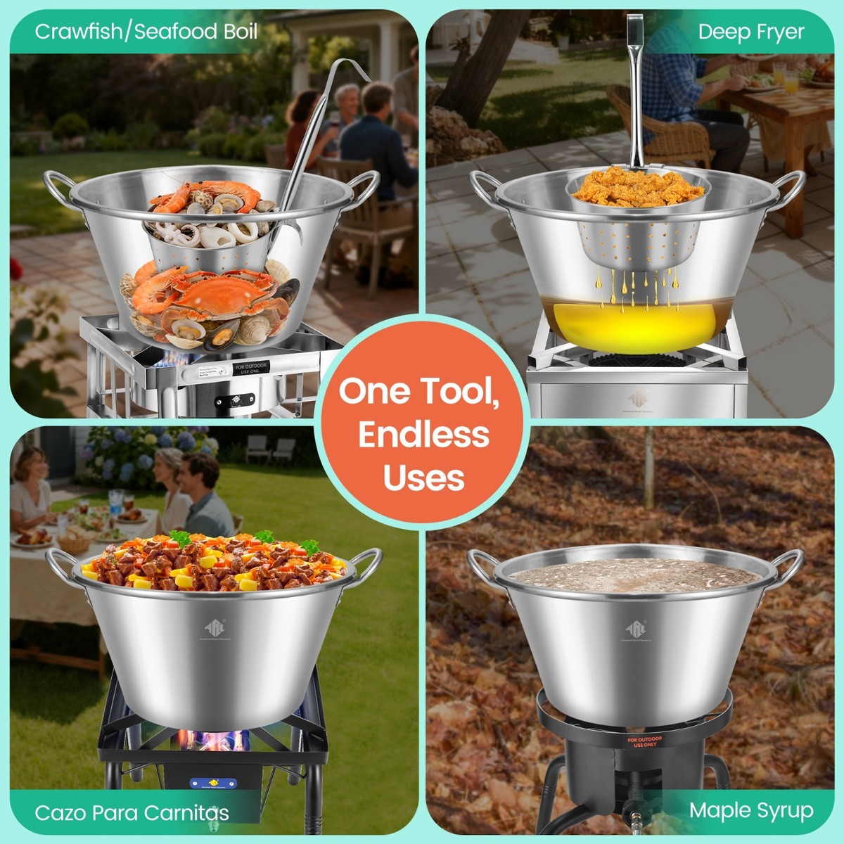 41QT Stainless Steel Mexican Cazo Para Carnitas,11.8