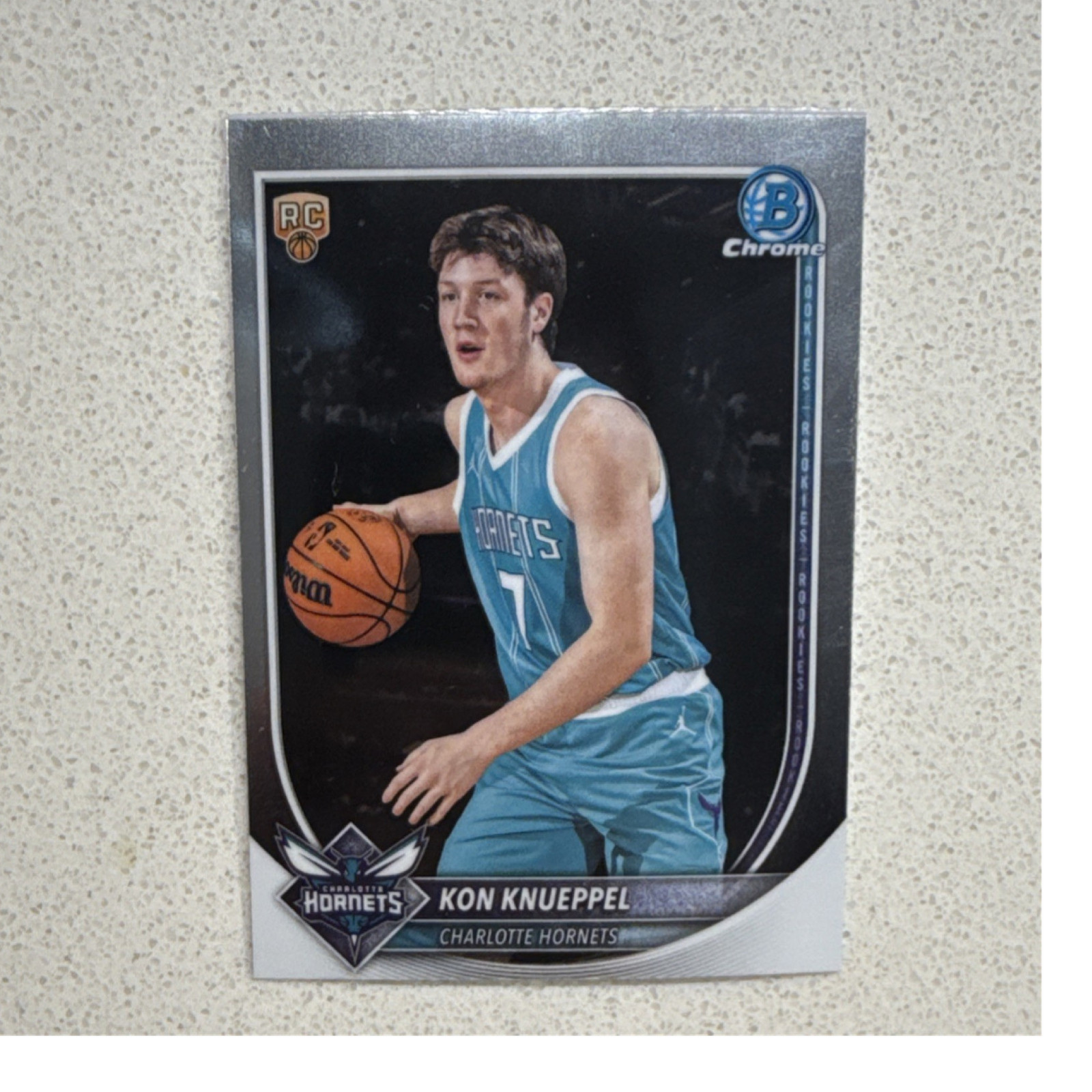 Kon Knueppel Rookie Topps 2025-26 Chrome #254 Charlotte Hornets Base NBA Card