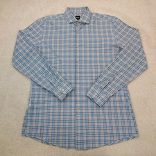 Hugo Boss Plaid Long Sleeve Button Up Dress Shirt Slim Stretch Large 16.5 UK 42