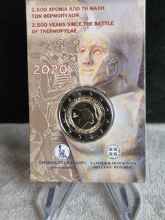 2 EUROS COINCARD GRÈCE 2020 Battle of Thermopylae VERY NICE