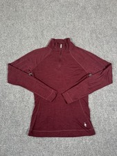 Smartwool Merino 250 Base Layer 1/4 Zip Womens Size Small Maroon Pullover