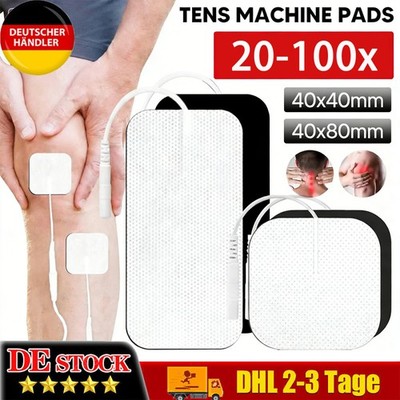 20-100x TENS Elektroden Pads Selbstklebend Für TENS EMS Reizstrom Gerät 4x8cm DE