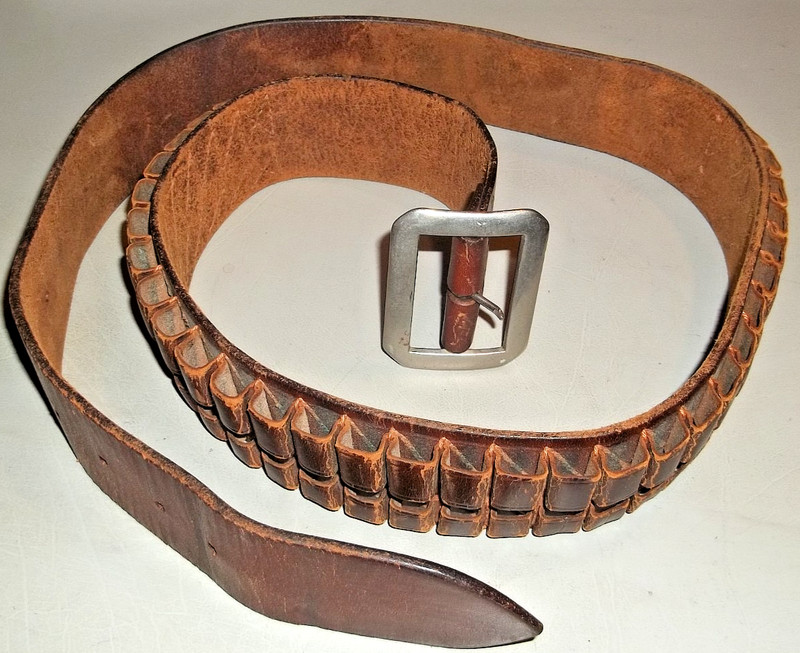 Nice Vintage H H Heiser Denver 30-06 Brown Leather Cartridge Belt Size 38 LOOK!