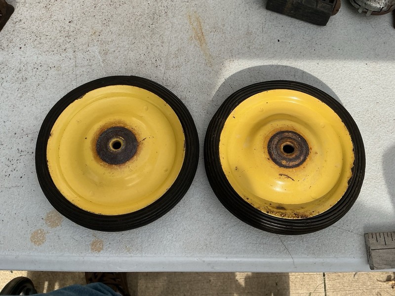 5 INCH PAIR OF VINTAGE TOY TIRES ON RIMS 