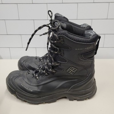 Columbia Omni-Heat Techlite Waterproof Winter Snow Boots Men's 11.5 Black