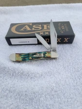 Case xx USA Peanut Knife #6220 Burnt Sky Blue Bone Arrow Shield NIB