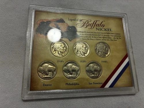 Legend Of The Buffalo Nickel Coin Set US Mint 1910s 1920s 1930s D P SF