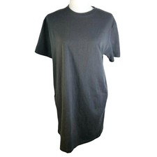 Missguided Size 4 Black T-Shirt Dress Short Sleeve Crew Neck Comfy Casual