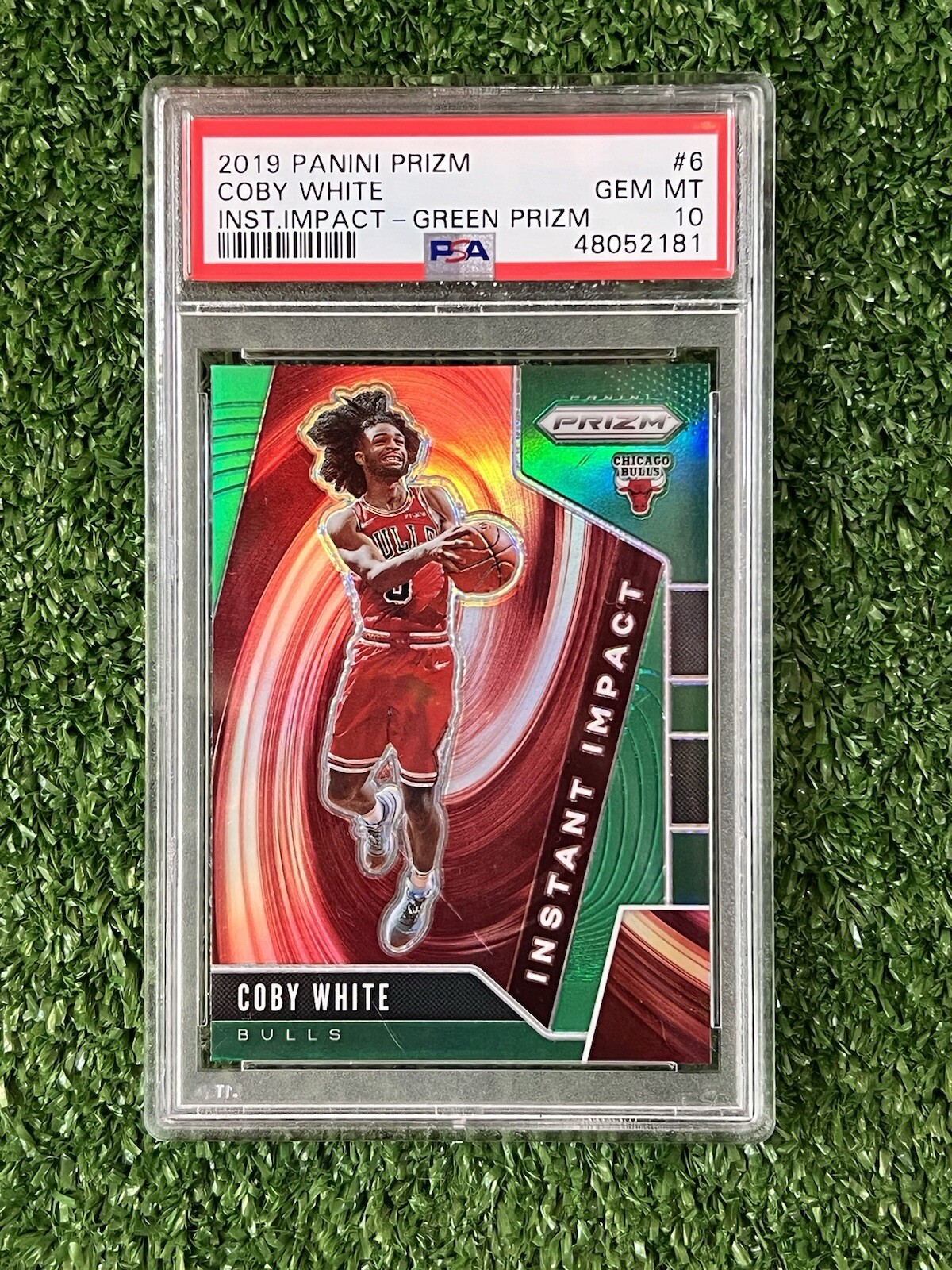2019 PANINI PRIZM COBY WHITE INST.IMPACT - GREEN PRIZM #6 GEM MINT 10 PSA