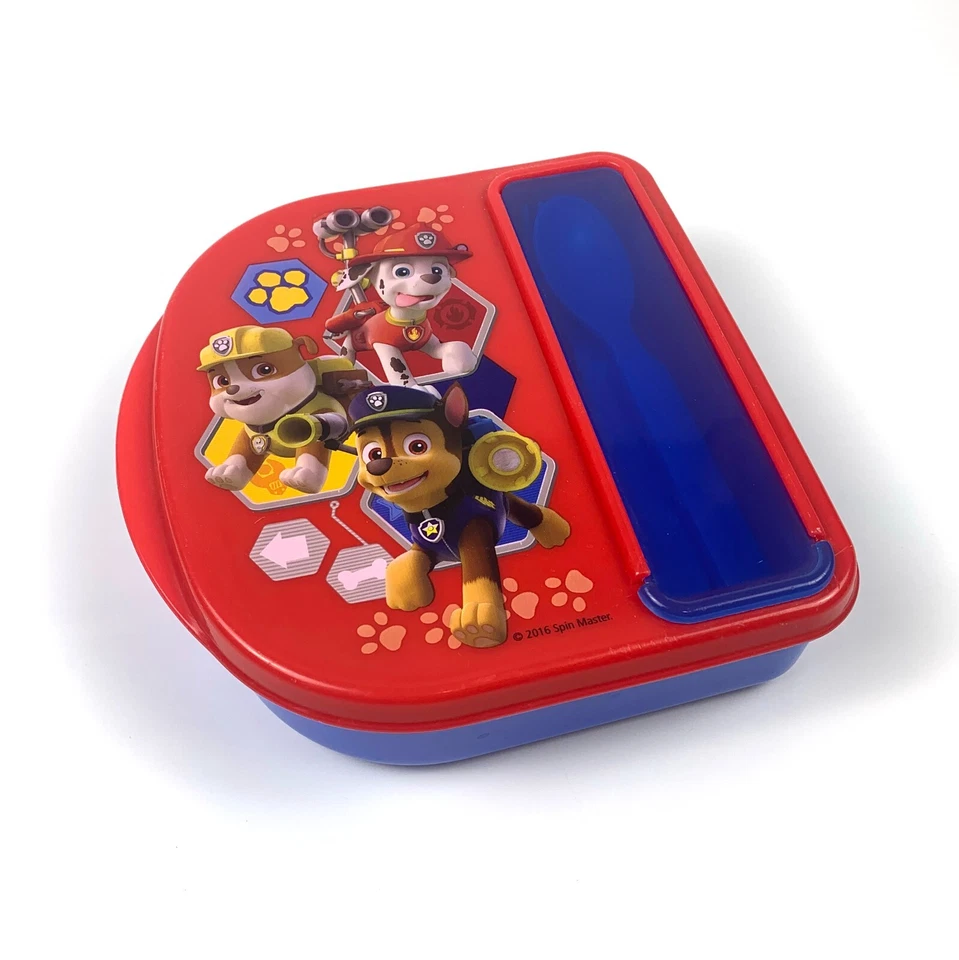 ZAK! Designs Paw Patrol Snack Lunch Container Spoon Fork Red Blue Rubble Chase + - Image 3 of 4