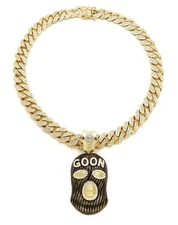 NEW ICE BLING MIAMI CUBAN CHAIN WITH GOON PIECE