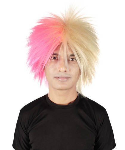 80er Stachel Rock Perücke für Herren - Punk Rockstar Haarband Kostüm Accessoire Retro Fan - Bild 17 von 192