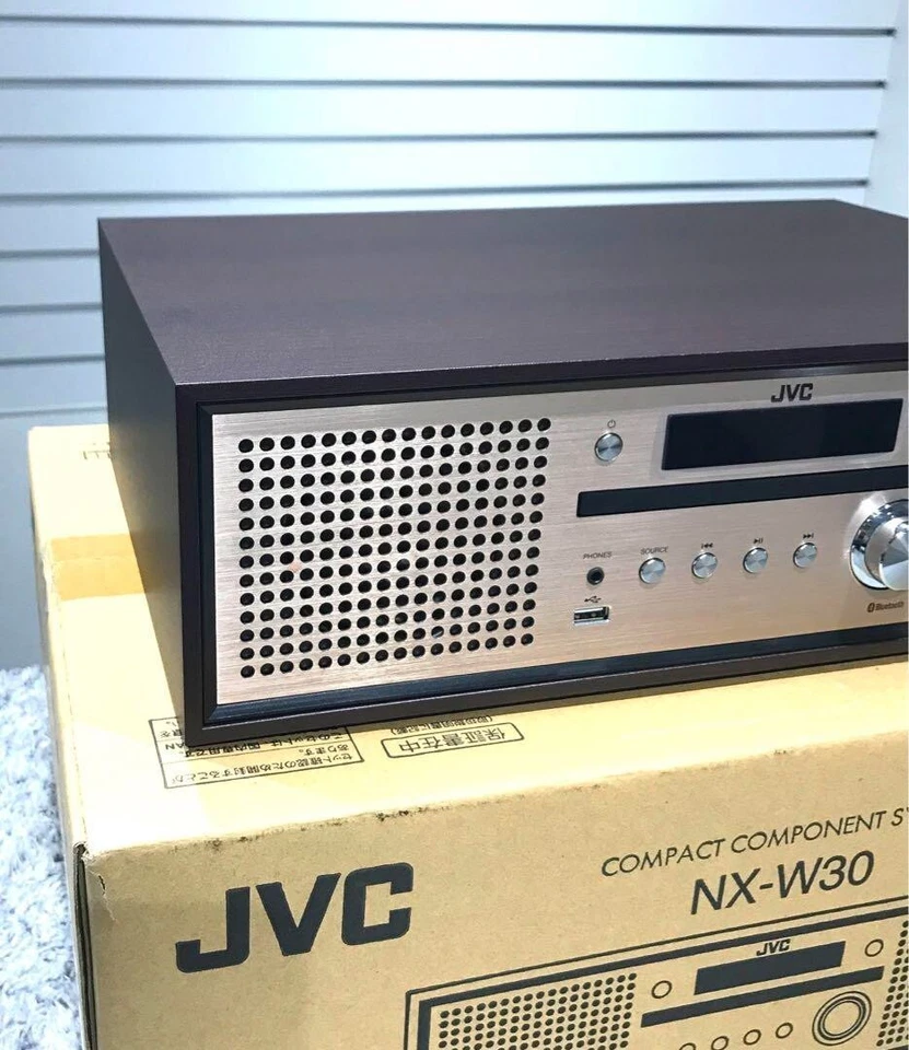 JVC NX-W30 Compact Stereo System Bluetooth Walnut Wood Cabinet CD FM USB - Image 3 of 4