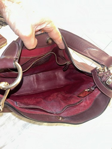 COACH Nomad Hobo Oxblood Wine Leather Purse W/ Matching Wallet Pre-owned - Picture 11 of 14