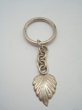 925 Silver Keychain with ROSE LEAF - Nature - Flora - Breeze -