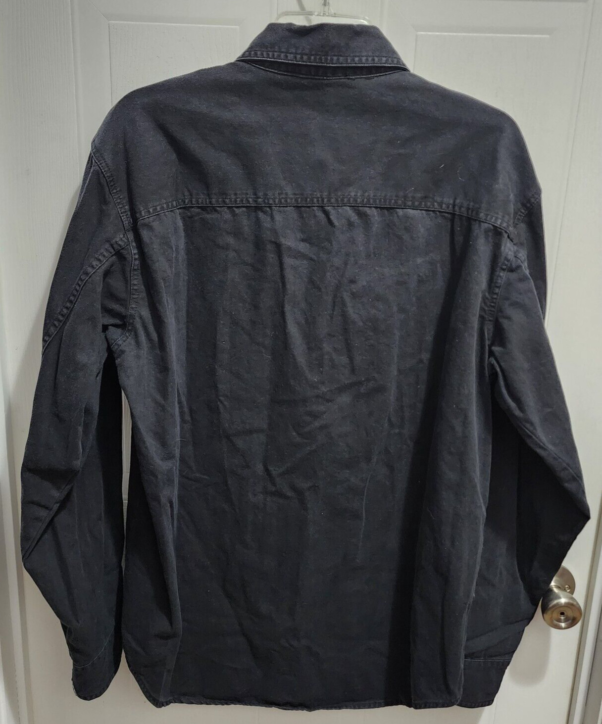 Levi's Jeans Black Denim Metal Button Up Long Sleeve Cotton Shirt Mens Size M