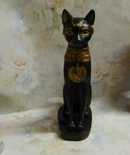  Bastet Figur sitzend   Ägypten Figur ägyptische Statue schwarz gold ca 20 cm