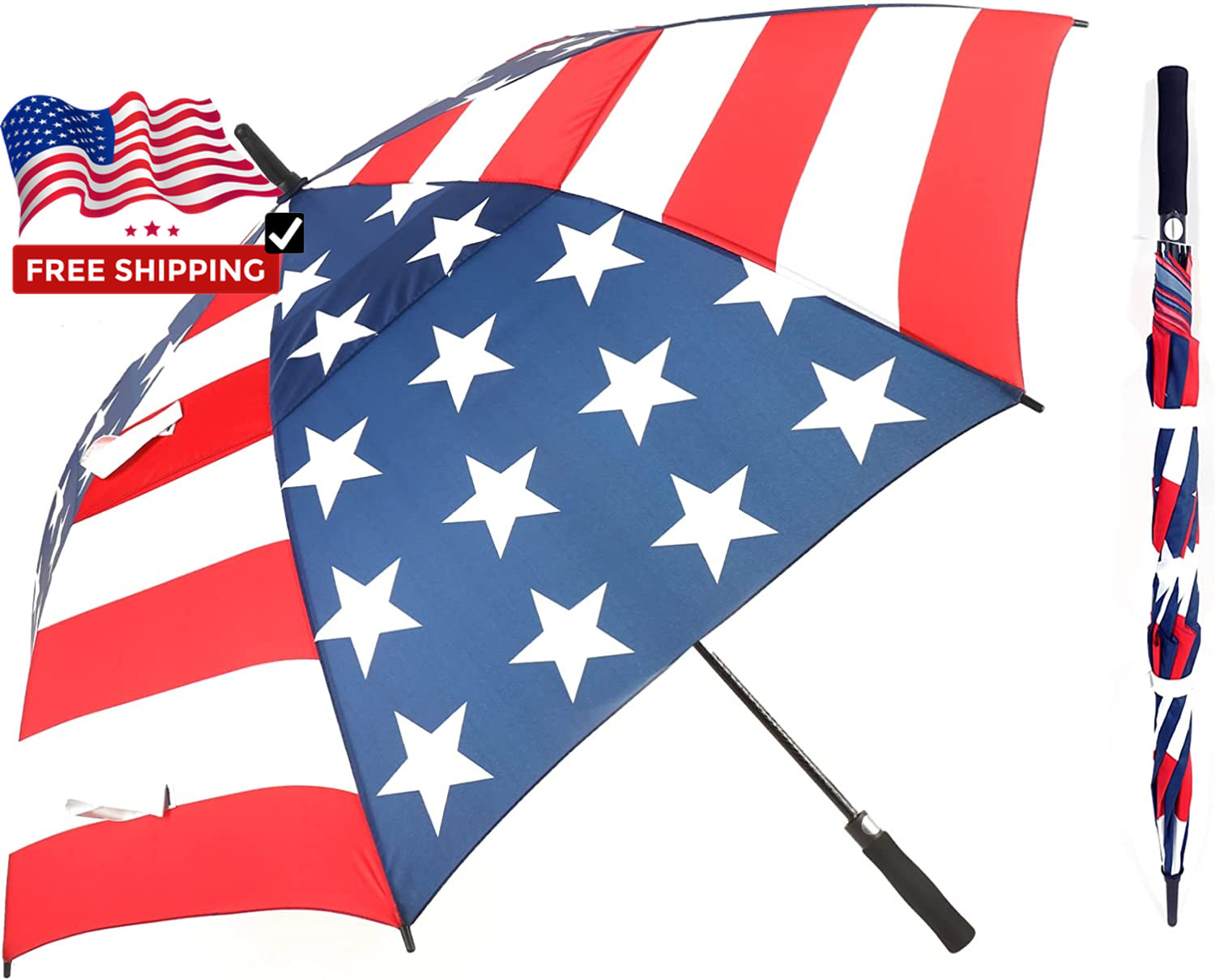 Large Golf Umbrellas for Rain Windproof 68 Inch Automatic Open Double Canopy